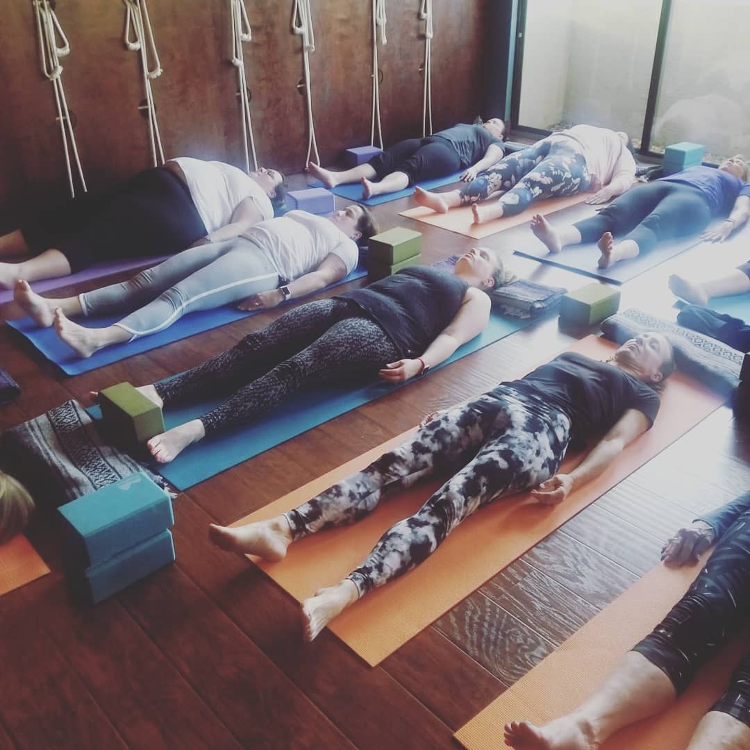 Yoga class in session at The Art of Massage and Yoga Therapy